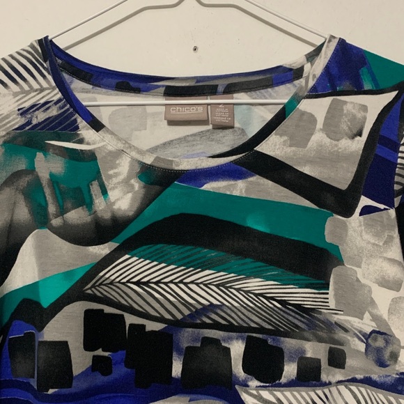Chico's Multicolor Patterned Top - Picture 2 of 6